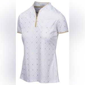 PoloGreg Norman Women's Ml75 Diamond S/S Zip Polo size XL